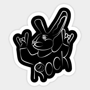 Rock Rabbit (white) Sticker